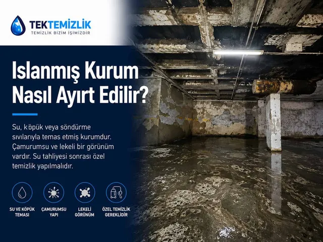 Yangın sonrası kapalı otoparkta su ve köpükle ıslanmış kurum kalıntıları